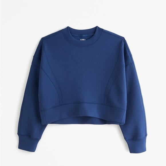 Tops - Abercrombie & Fitch YPB neoKNIT Mini Crew Sweatshirt Small Midnight Blue